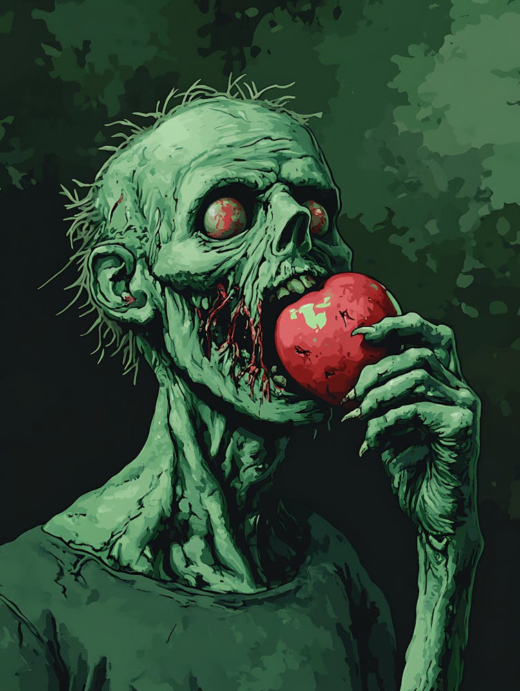 Zombie Eating An Apple