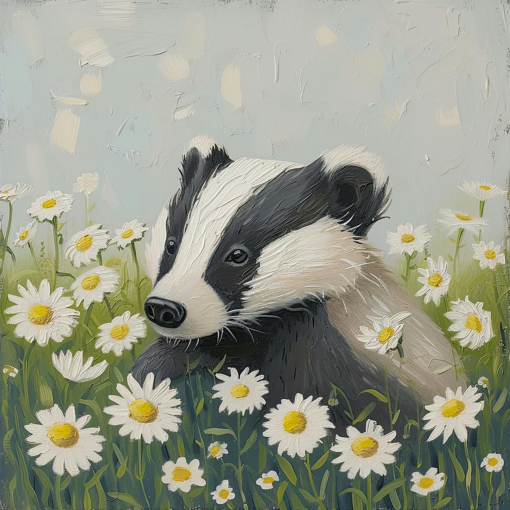Baby Badger Fairycore Painting 1