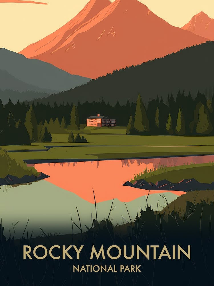 Rocky Mountain National Park Vintage Travel Poster 3