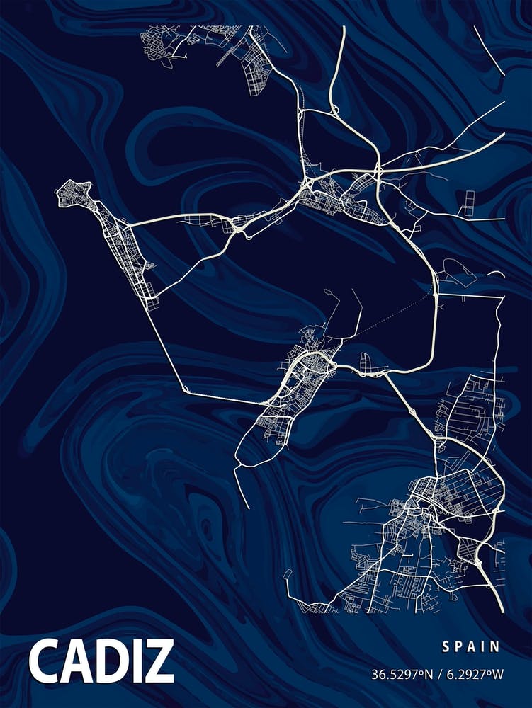 Cadiz Crocus Marble Map