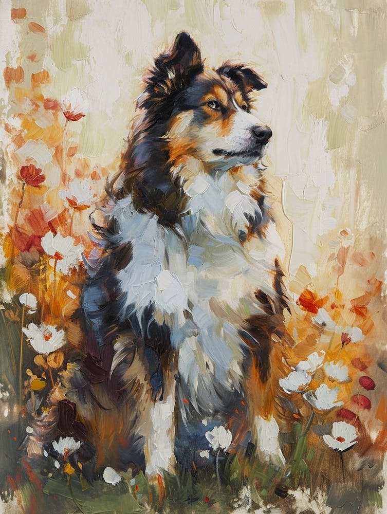Icelandic Sheepdog Acrylic Painting 1