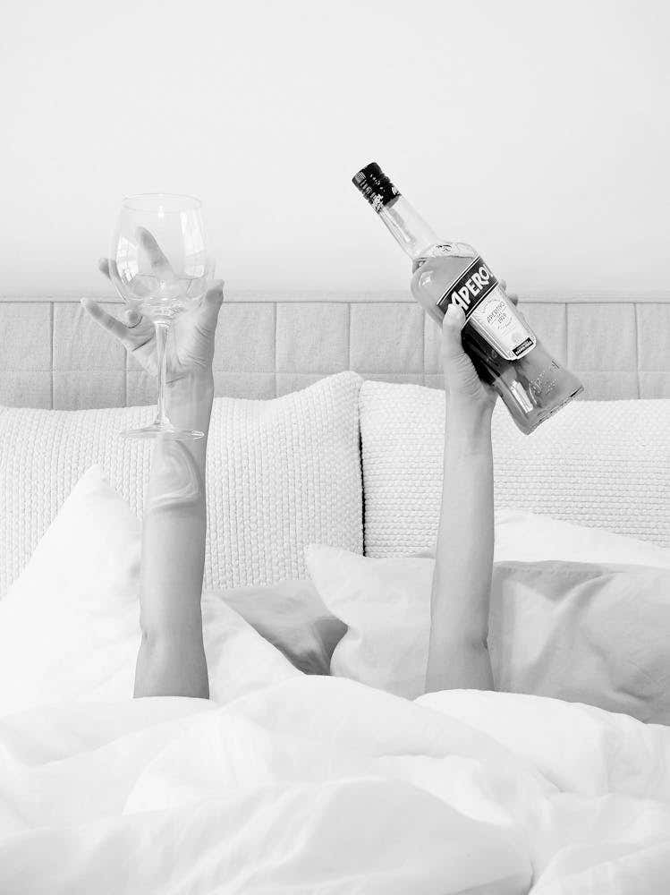 Drinks in Bed B&W_2662376