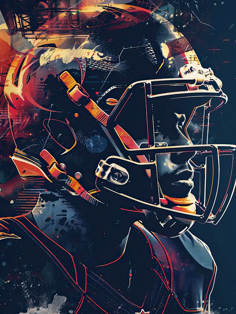 American Football Player Vintage Poster 50
