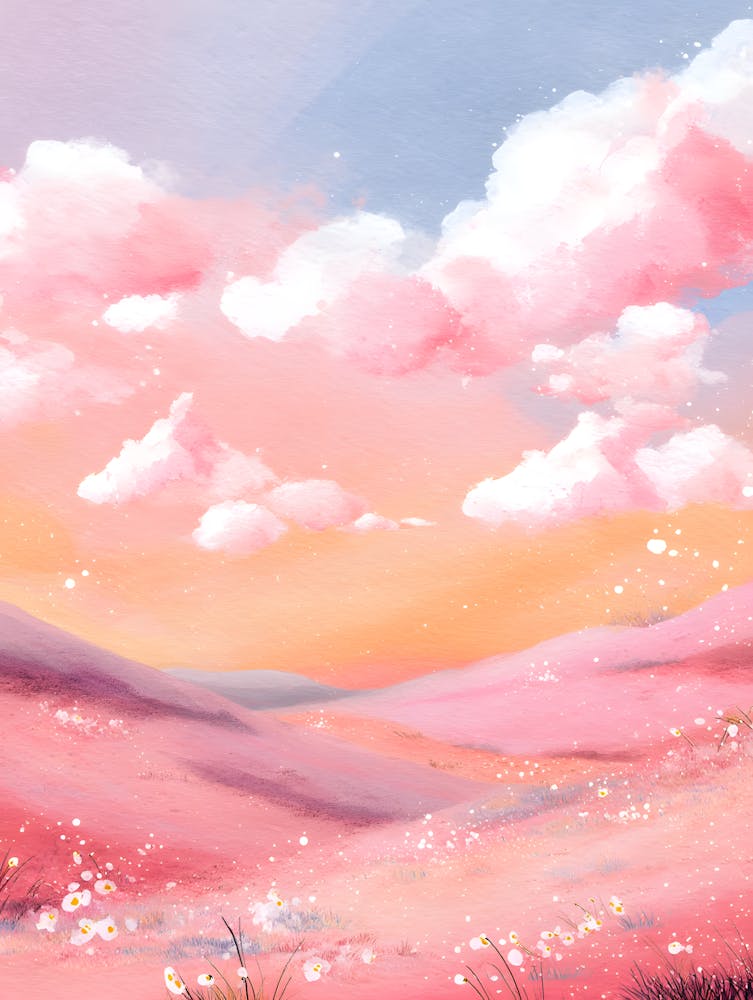 Gorgeous Serene Hill Pink Landscape 8