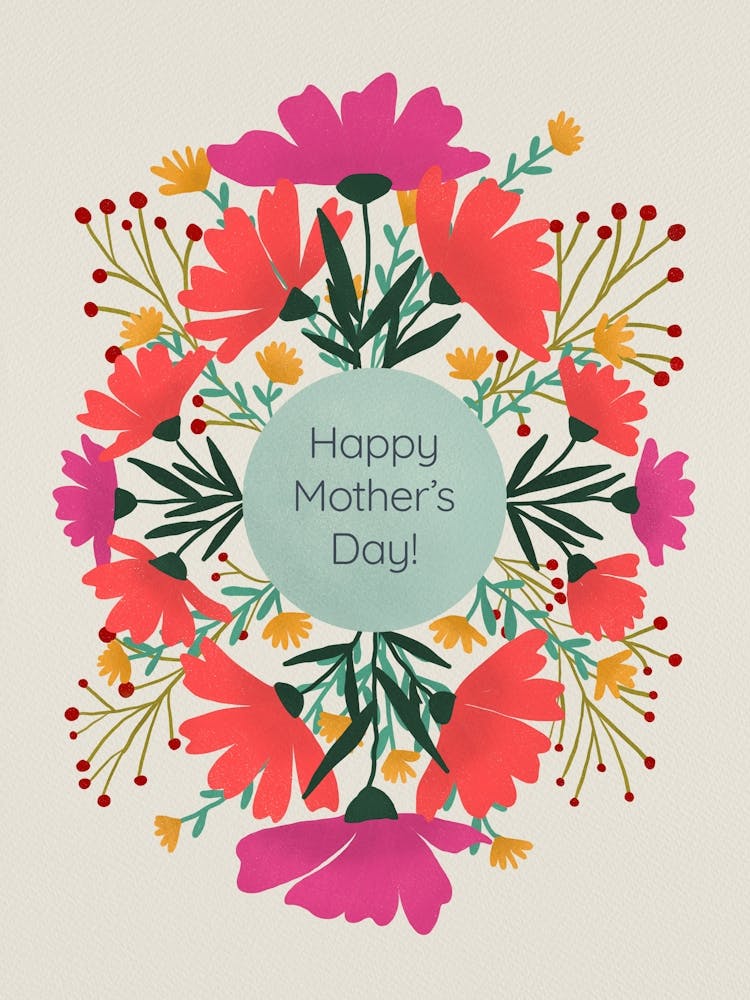 Happy Mother's Day Floral Frame