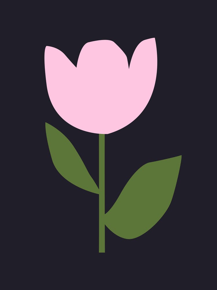 Abstract Black Flower