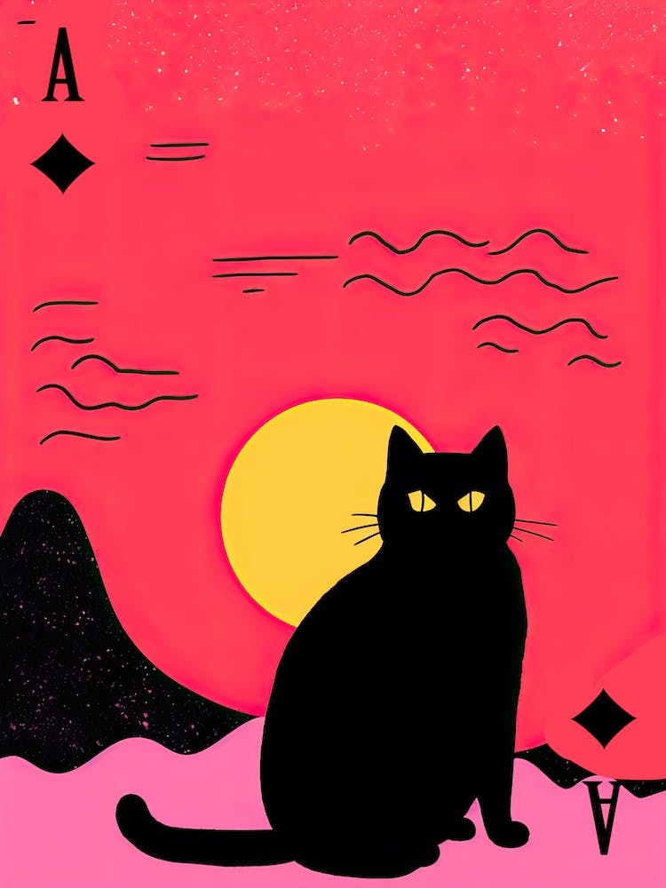 Playing Cards Cat 5 Pink And Black