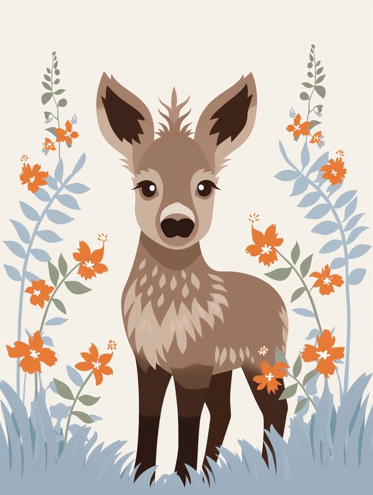 Baby Animal Illustration  Moose 2