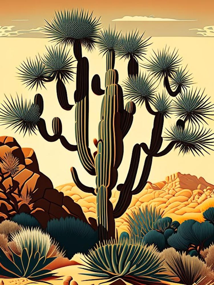 Joshua Tree Pattern Vintage Botanical Line Drawing  (7)