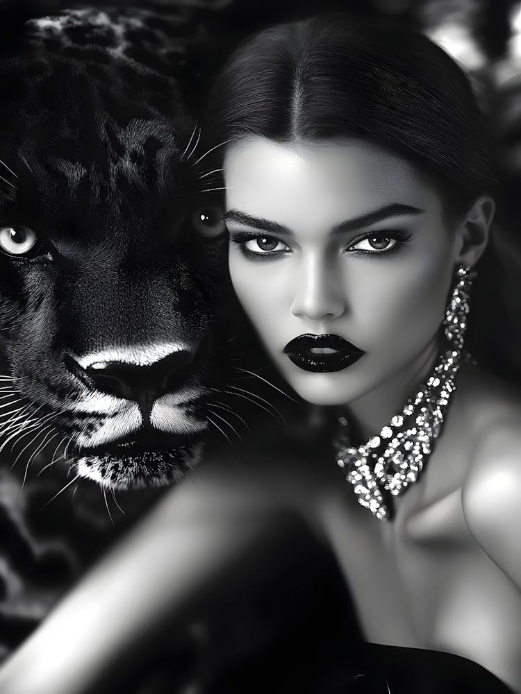 Black And White Leopard