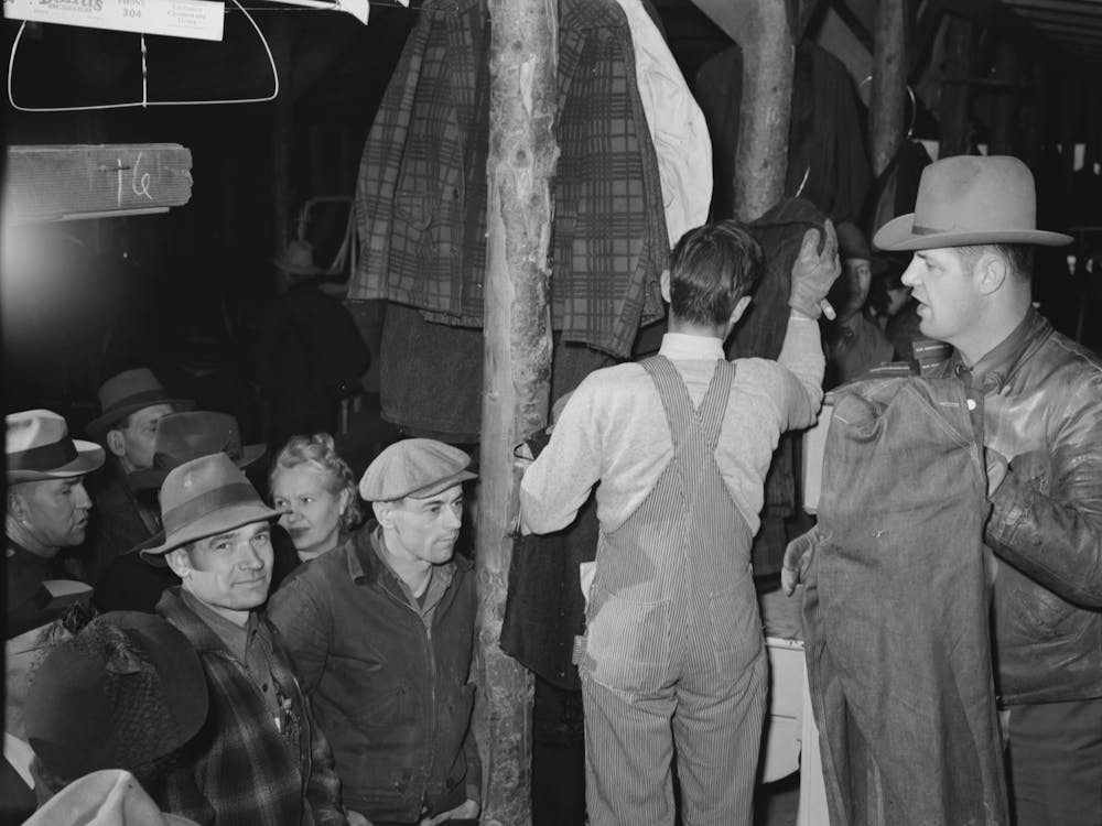 Auction Of Secondhand Garments, Boise, Idaho By Russell Lee