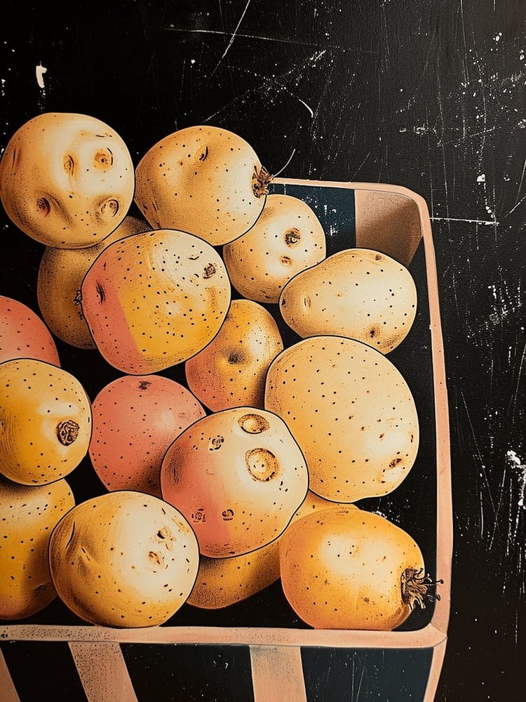 Art Deco Potatoes In A Basket