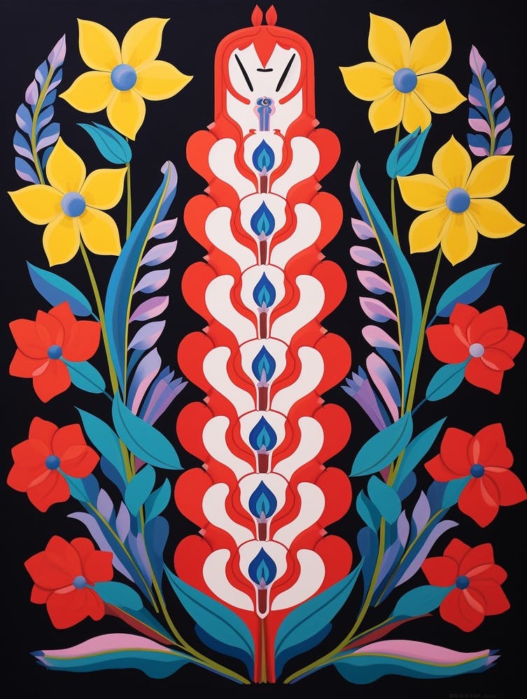 Flower Motif Painting Snapdragon 6