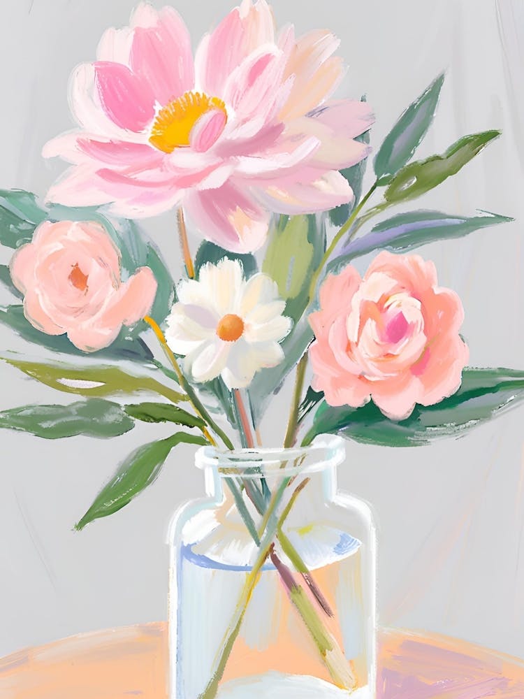 Pink Flowers In A Vase
