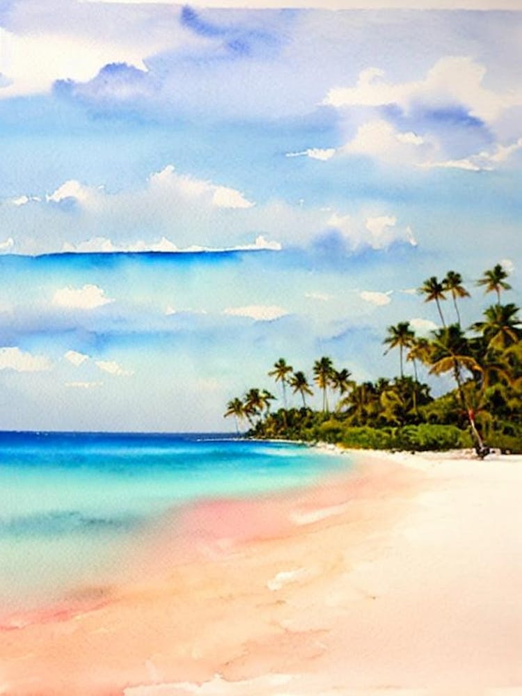 Bávaro Beach 5, Dominican Republic Watercolour