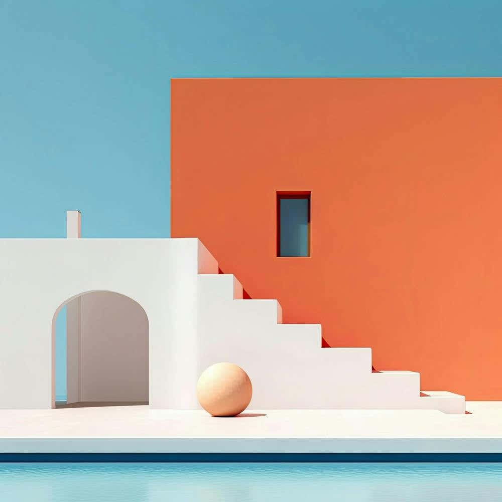 Modern Orange House Summer Photography