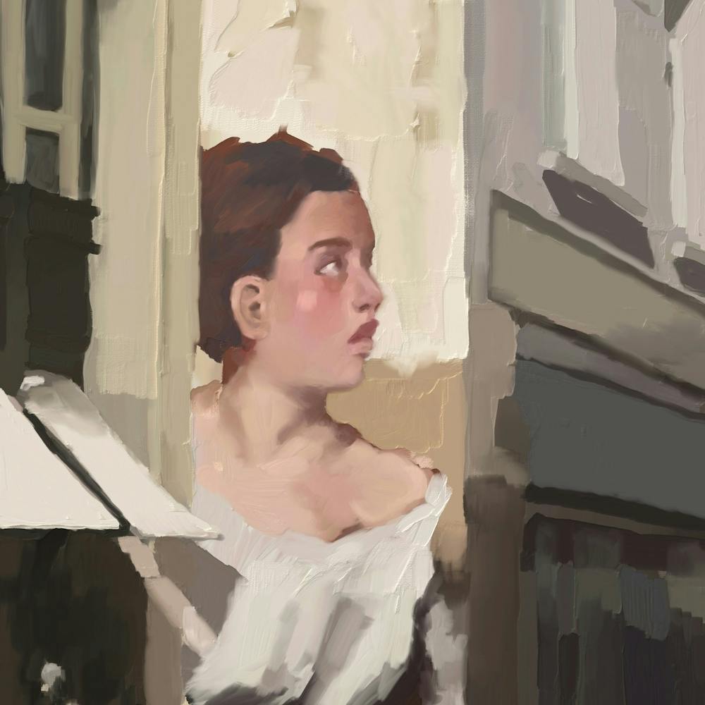 Portrait Of A Mural of A Girl Contemporary Portrait Realism