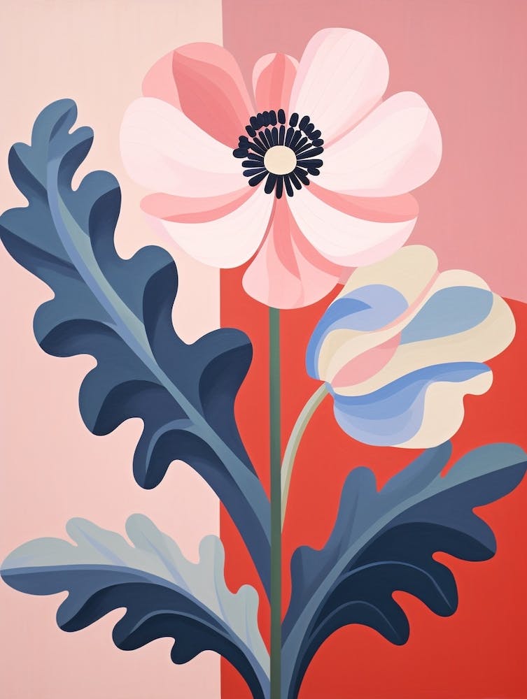 Anemone 3 Hilma Af Klint Inspired Pastel Flower Painting