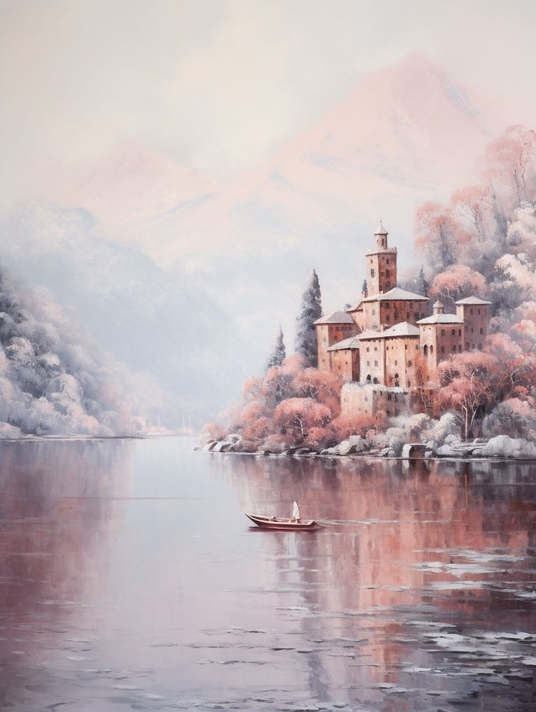 Dreamy Winter Painting Lake Como Italy 1