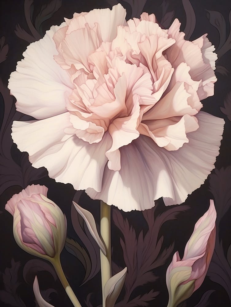 Floral Illustration Carnation Dianthus 2