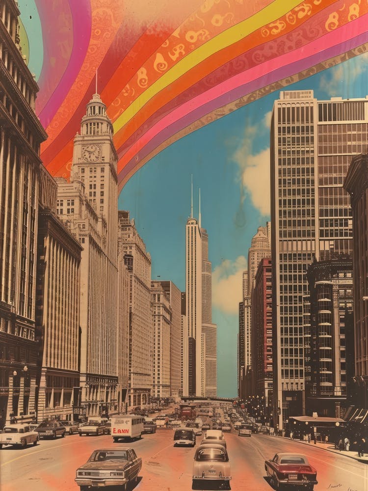 Chicago   Retro Collage Style 1