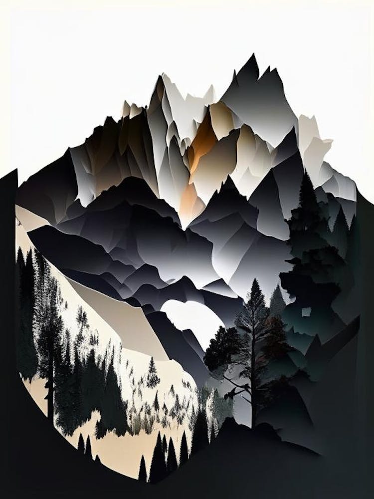 Sierra Nevada National Park Espagne Papier Découpé