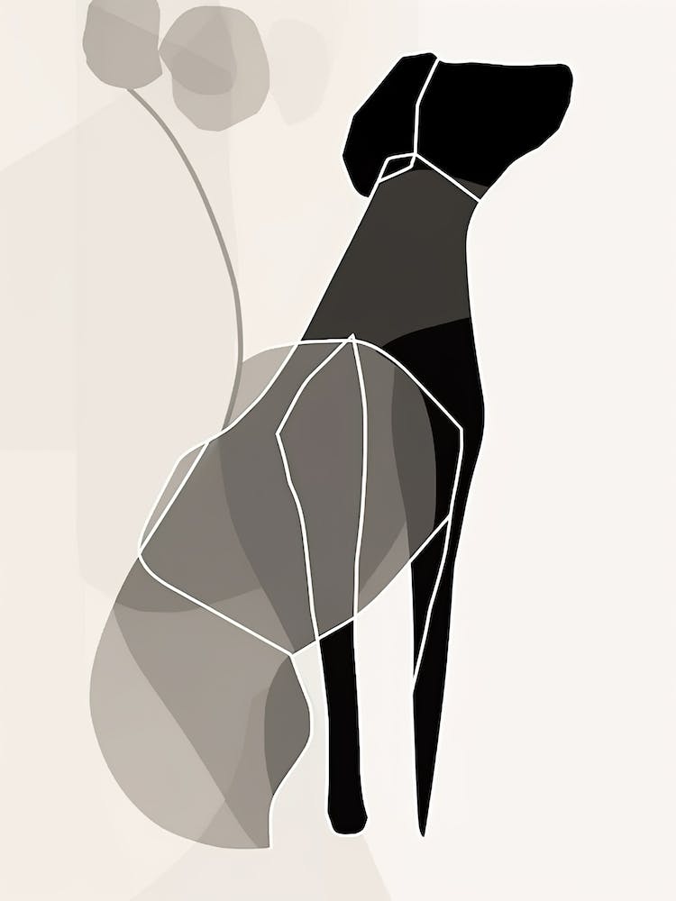 Dog Line Art Abstract 2
