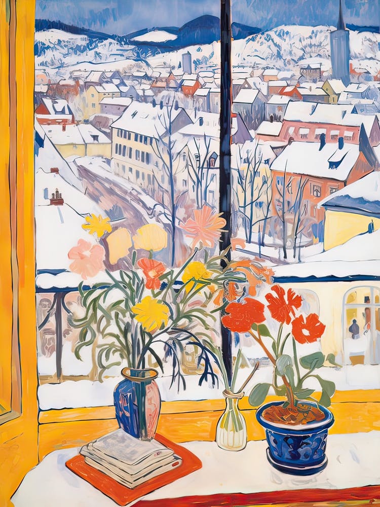 The Windowsill Of Innsbruck   Austria Snow Inspired By Matisse 1