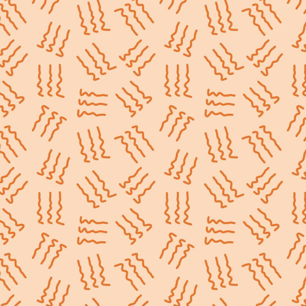 Peachy Squiggley Dk Peach On Lt Peach