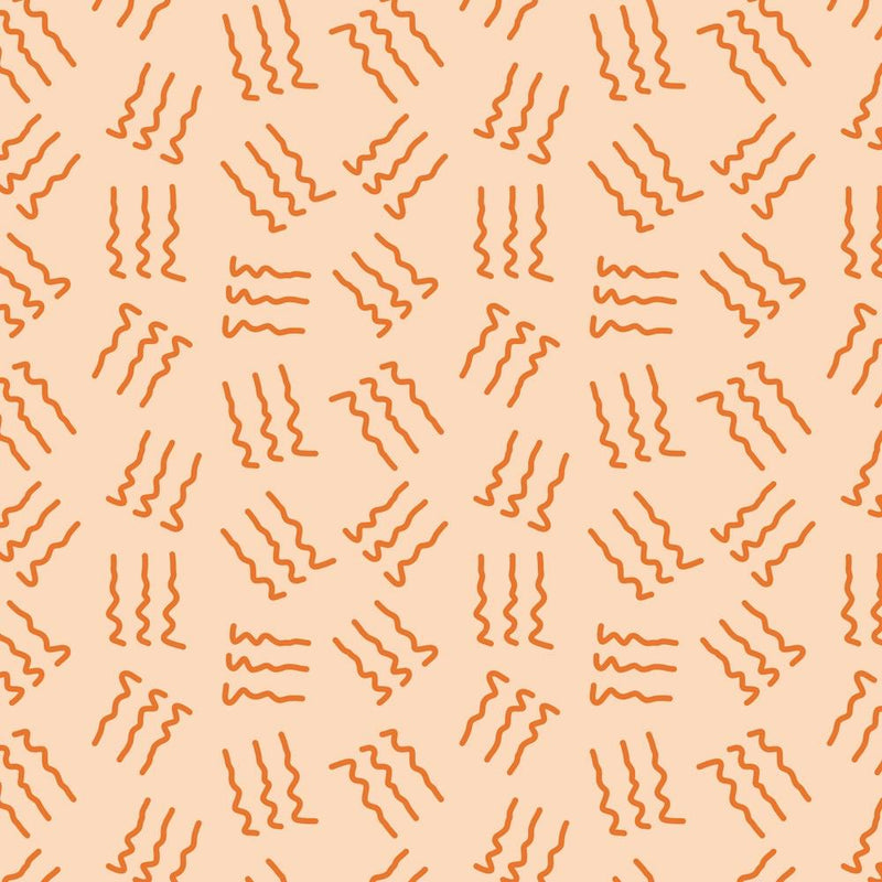 Peachy Squiggley Dk Peach On Lt Peach