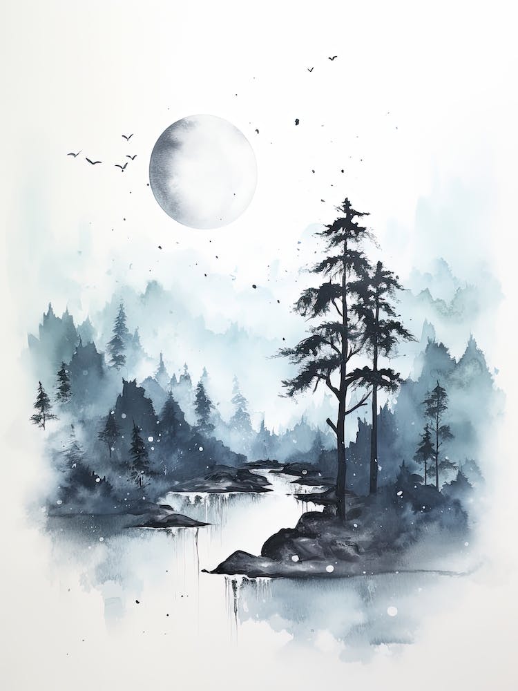 Watercolour Of Sinharaja Forest Reserve   Sri Lanka 1