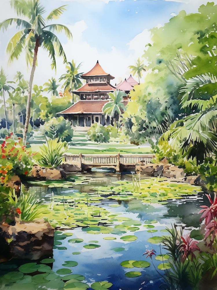 Nong Nooch Tropical Garden Watercolour 3