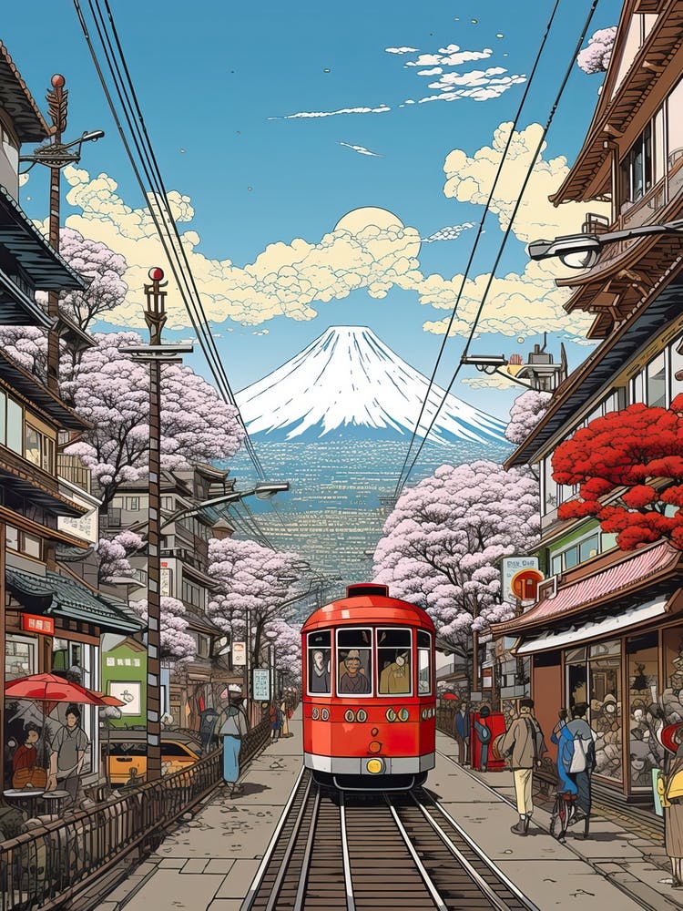 Tokyo In Japan, Ukiyo E Drawing 1