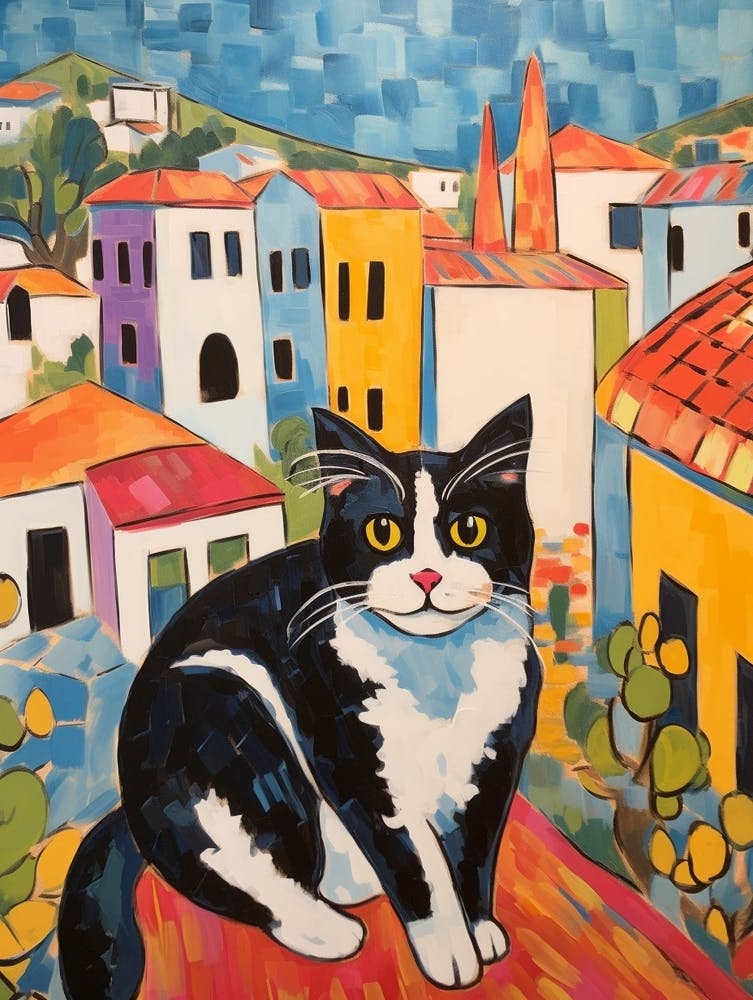 Gemälde einer Katze in Nicosia Zypern 1