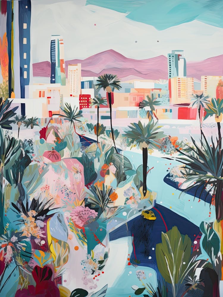 Las Vegas Summer Aerial View Painting 1