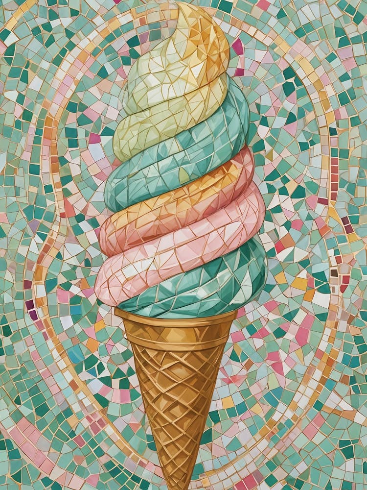 Mosaic Summer Ice Cream Cone no4