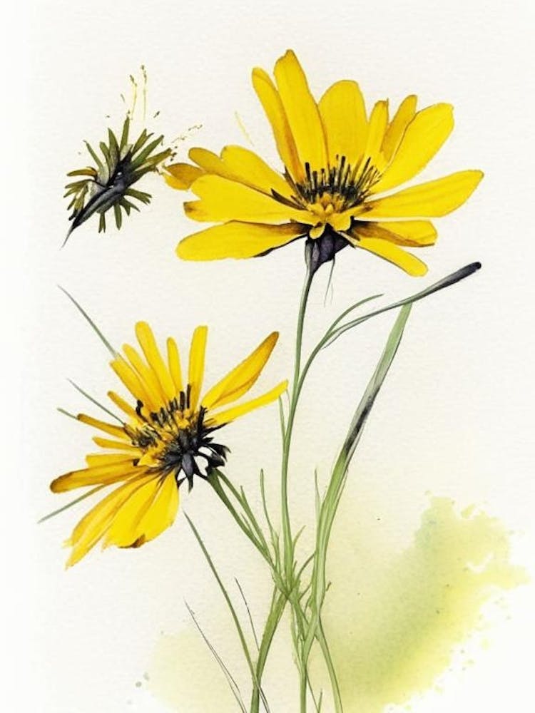 Tickseed Wildflower Watercolour