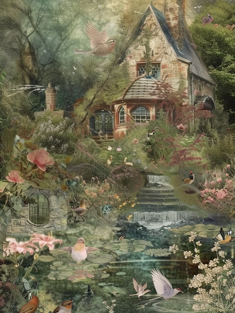 Feendorf Collage Teich Monet Sammelalbum 4