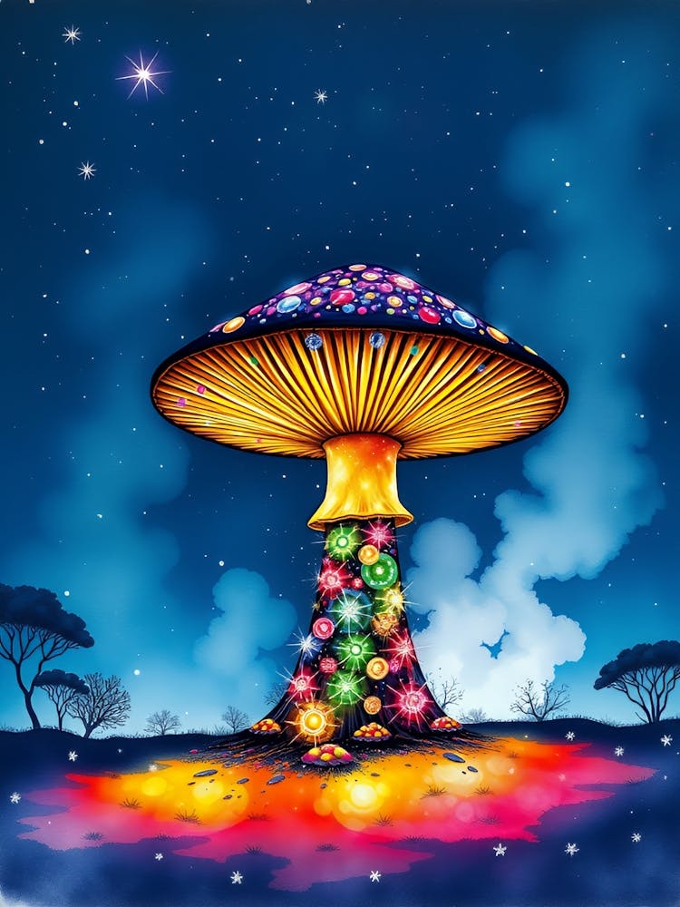 Mushroom In The Night Sky 1