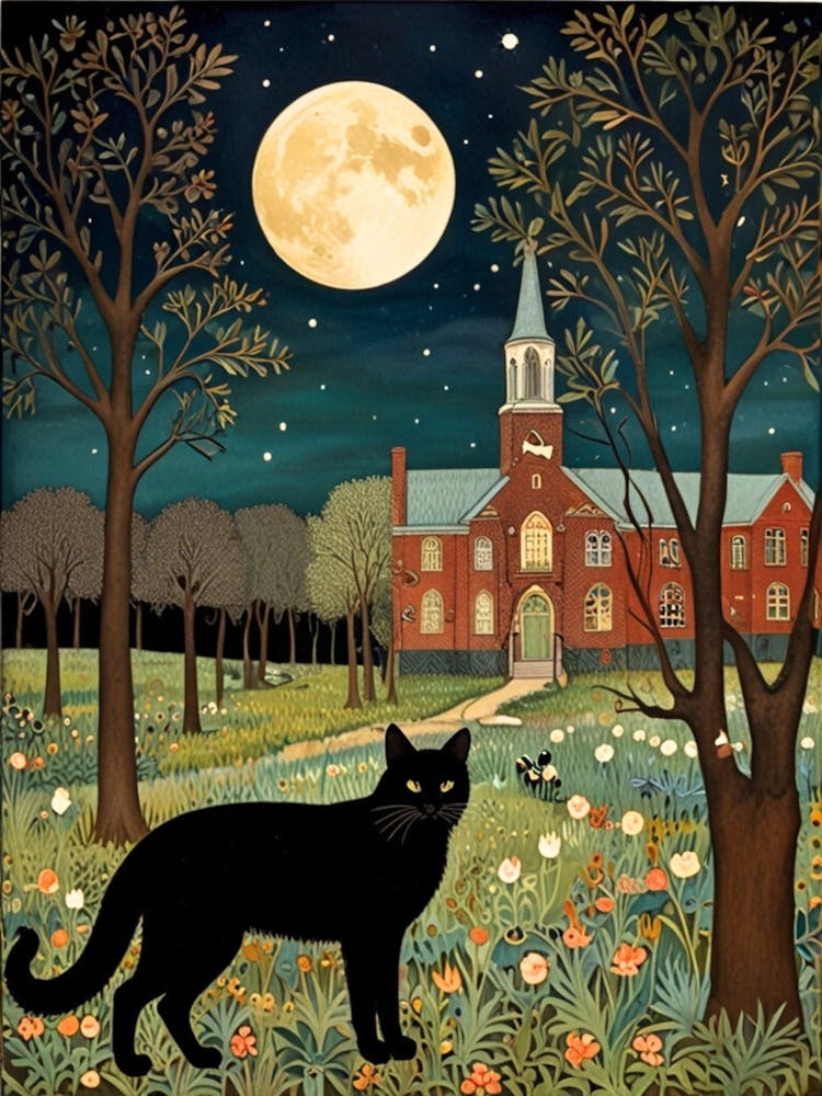 William Morris Cat In The Moonlight 28