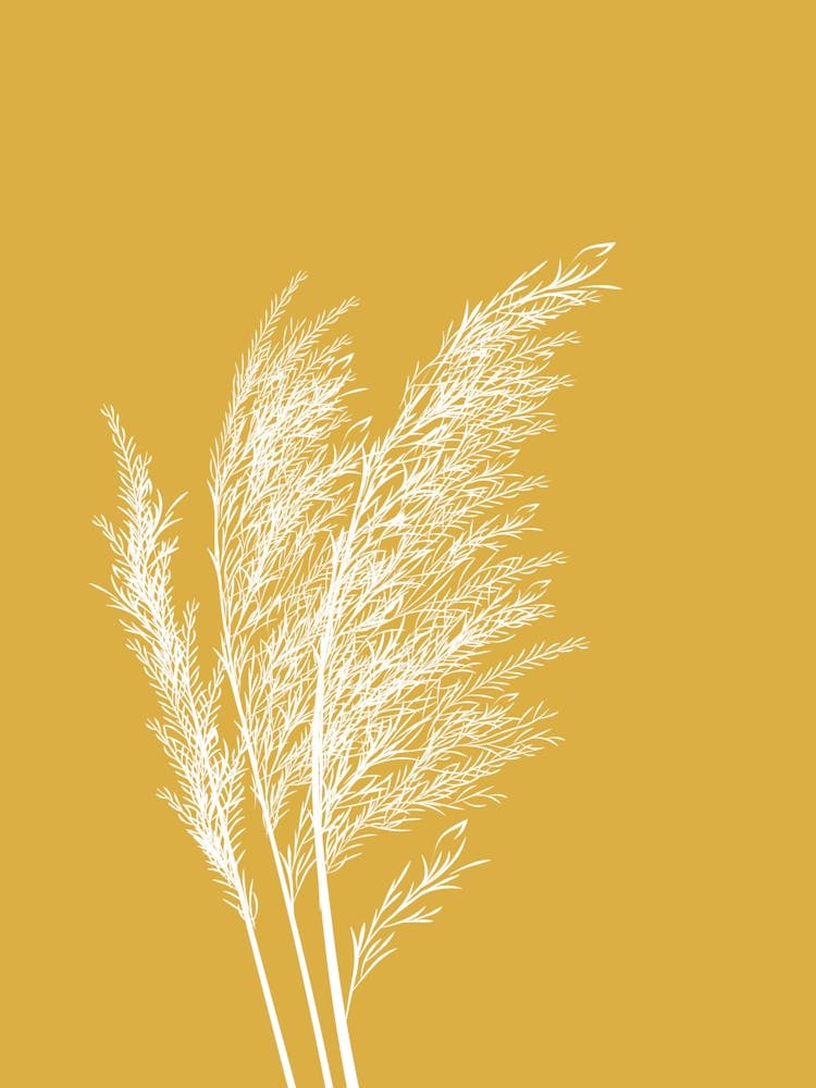 Yellow and White Grass Print 1