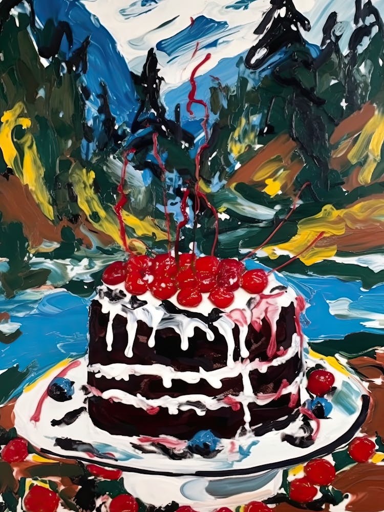 Black Forest Gateau Cake Painting 4