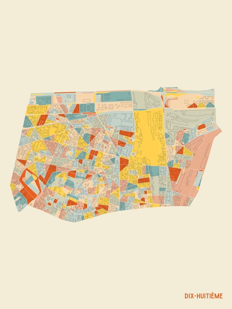 Paris France 18th Arrondissement Neighbourhood Map