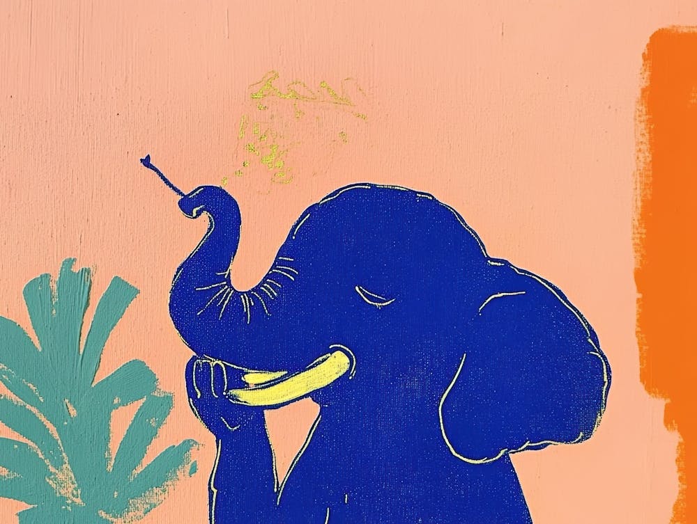 Elephant Smoking A Cigarette
