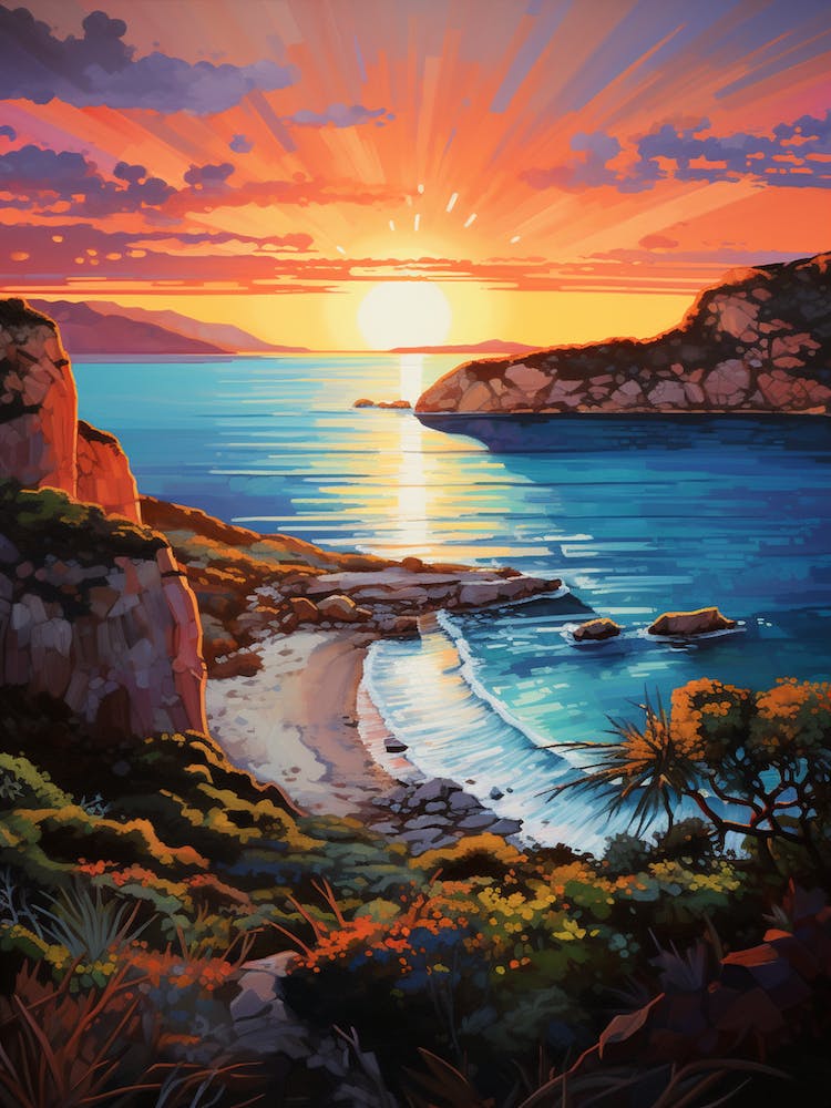 A Painting Of Cala Goloritz Sardinia Italy 1