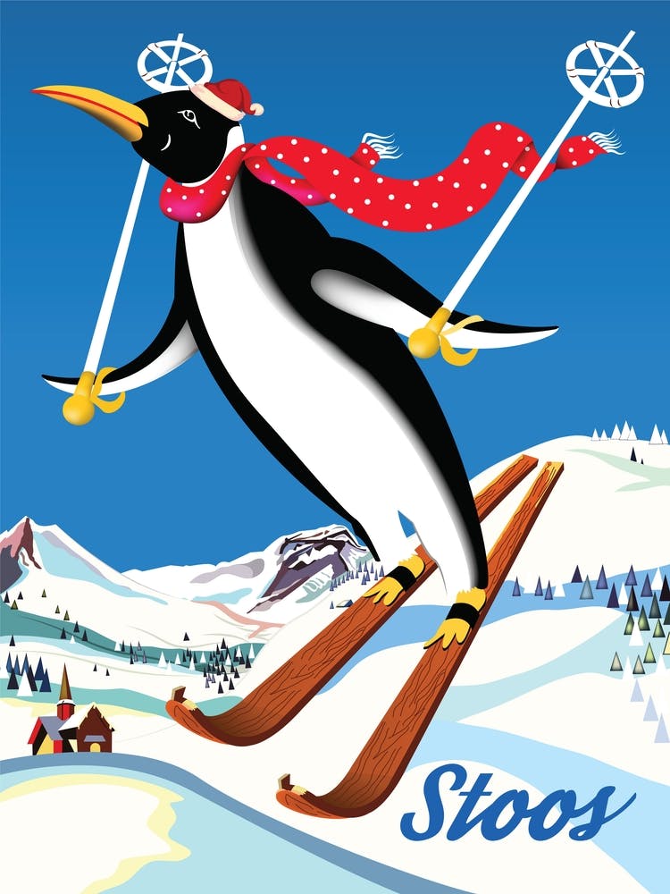 Stoos, Skiing Penguin, Switzerland