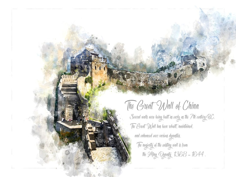 Chinesische Mauer, Aquarell
