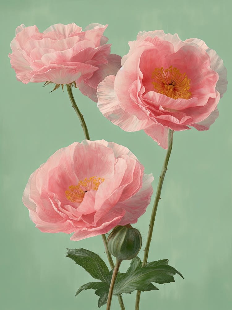 Pink Roses Flowers Acrylic Painting In Pastel Colours 10