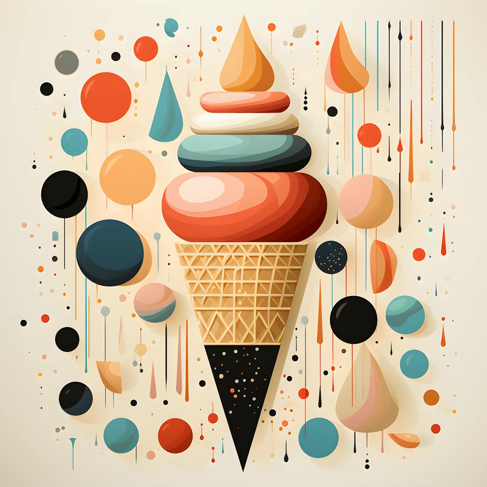 Retro Scoop Whimsical Ice Cream Illustration