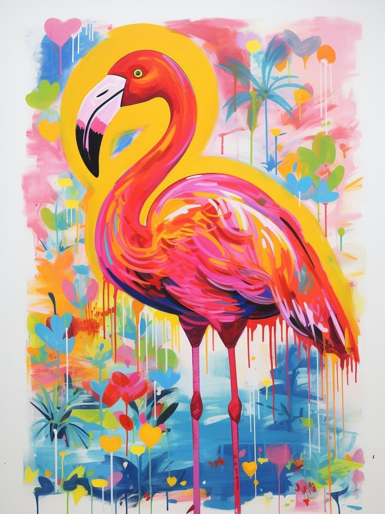 Colourful Bird Painting Flamingo 1